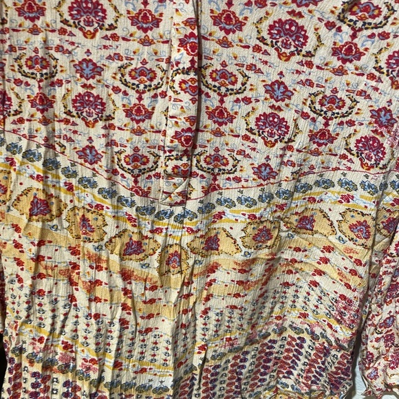 Nine West Jeans XXL boho multi colored blouse 3/4 sleeves and front buttons - Picture 9 of 11